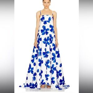 SAU LEE blue and white floral gown
